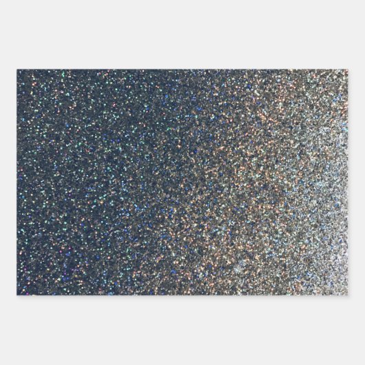 フォトプレイスマットフェイクシルバーグリッター3パック ラッピングペーパーシート (正面)