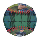 フォトプレイドグリーンキャンベルタータンチェックカスタム 野球ボール (正面)