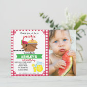 フォトプレイドピクニック誕生日招待 招待状 (スタンド正面)