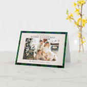 フォトプレイド素朴タータンチェッククリスマスカスタム カード (黄色い花)