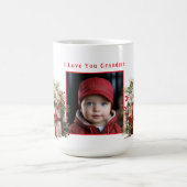 フォトプレゼントサテンリボンパインブランチ コーヒーマグカップ (中央)