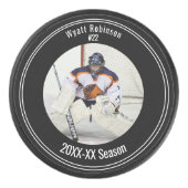 フォトプレーパーソナライズされたヤーアイスホッケー アイスホッケーパック (正面)