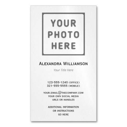 フォトプレーン マグネット名刺 (正面縦)