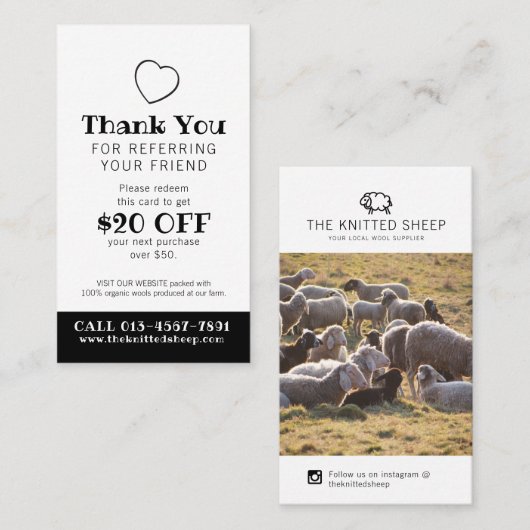 フォトプロモのモノラルリピートを紹介してありがとう 名刺 (正面/裏面)