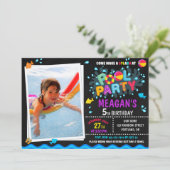 フォトプール誕生日の招待ガールプールパーティーkid 招待状 (スタンド正面)