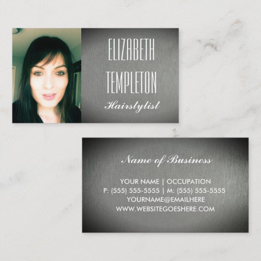 フォトヘアスタイリストまたは職業のモダン追加 名刺 (正面/裏面)