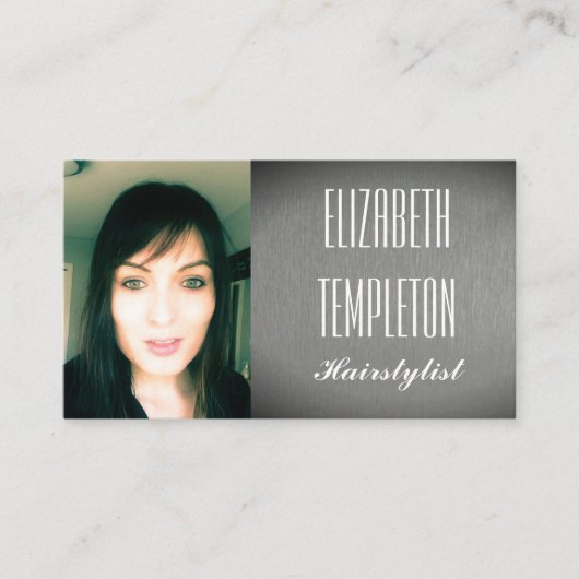 フォトヘアスタイリストまたは職業のモダン追加 名刺 (正面)