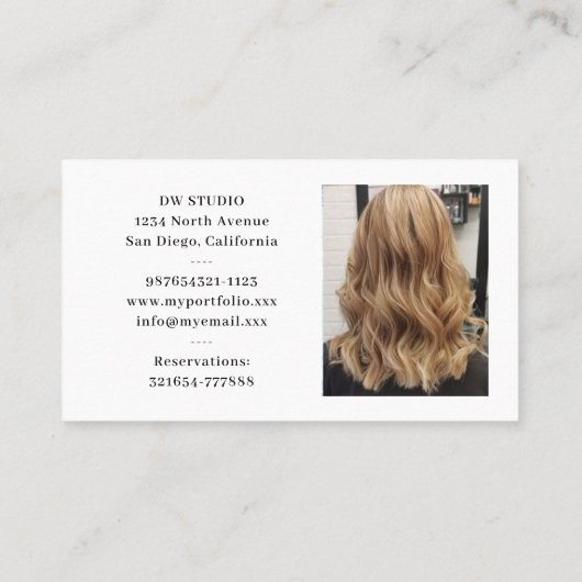 フォトヘアドライザービジネスカード 名刺 (裏面)