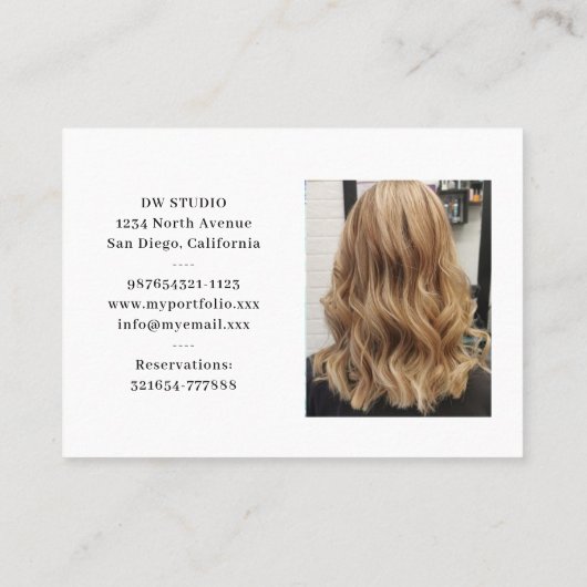 フォトヘアドライザービジネスカード 名刺 (裏面)