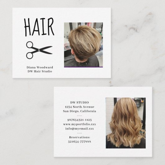 フォトヘアドライザービジネスカード 名刺 (正面/裏面)