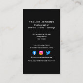 フォトヘッドショットソーシャルメディアフォトグラファー垂直 名刺 (裏面)