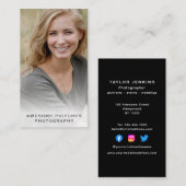 フォトヘッドショットソーシャルメディアフォトグラファー垂直 名刺 (正面/裏面)