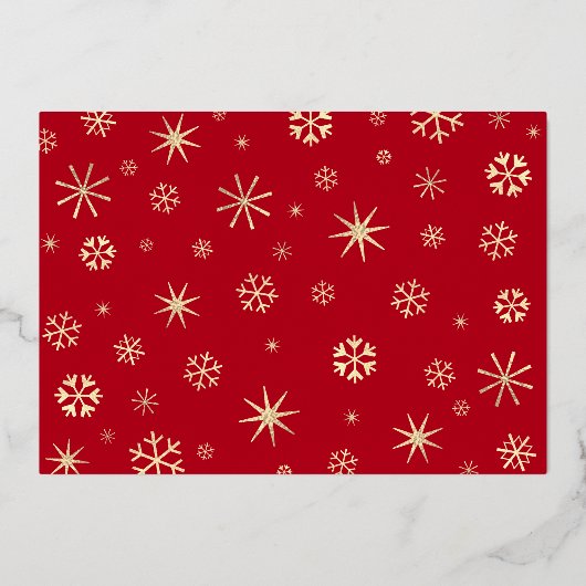 フォトベビーの初めてのクリスマス雪実在片金ゴールド 箔シーズンカード (裏面)