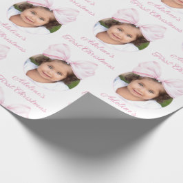 フォトベビーガール初めてのクリスマス ラッピングペーパー