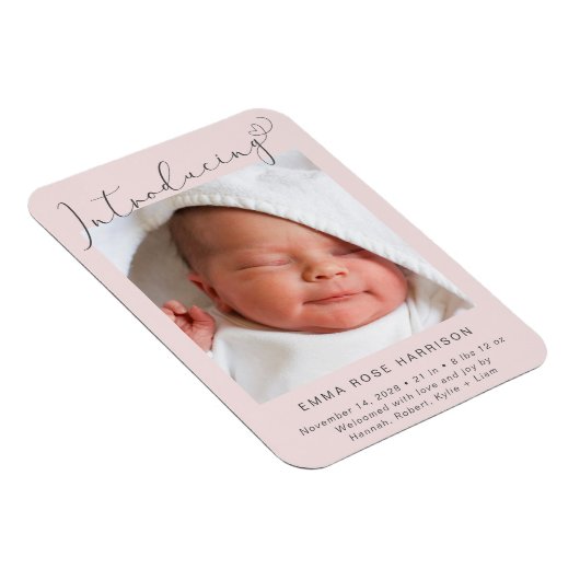 フォトベビーガール誕生のお知らせ マグネット (右側)