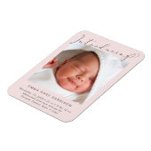 フォトベビーガール誕生のお知らせ マグネット (左側)