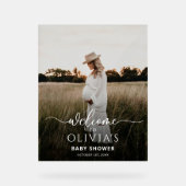 フォトベビーシャワー歓迎サインテンプレートモダン、 アクリルサイン (正面)