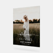 フォトベビーシャワー歓迎サインテンプレートモダン、 アクリルサイン (傾斜)