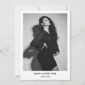 フォトベビーシンプルシャワー付き男女兼用の 招待状 (裏面)