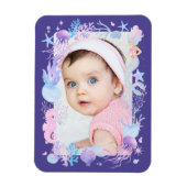 フォトベビーパーソナライズされたガールリトルマーメイドパープル マグネット (縦)
