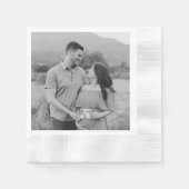 フォトベビーパーソナライズされたシャワーナプキンス 縁ありカクテルナプキン (正面)