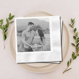 フォトベビーパーソナライズされたシャワーナプキンス 縁ありカクテルナプキン