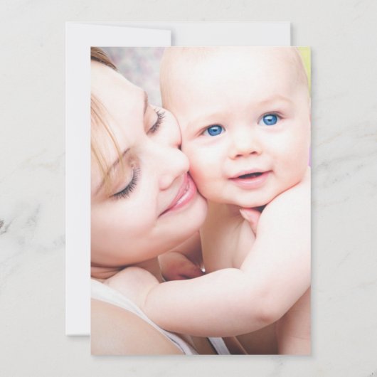 フォトベビーパーソナライズされたシャワー招待状 招待状 (裏面)