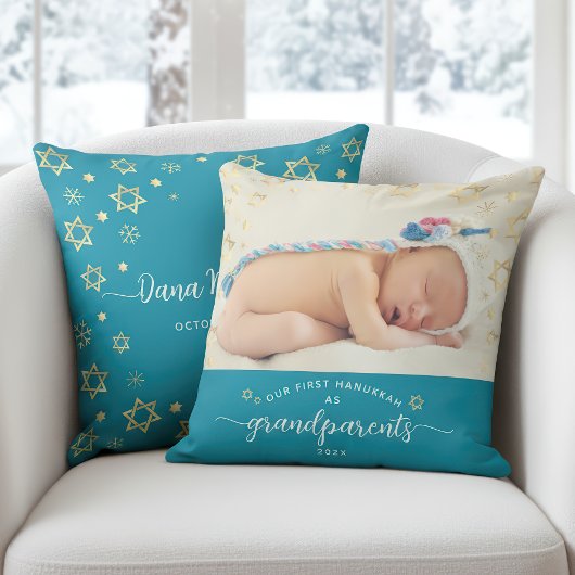 フォトベビーファースト・ハヌカー祖父母スターDavid クッション