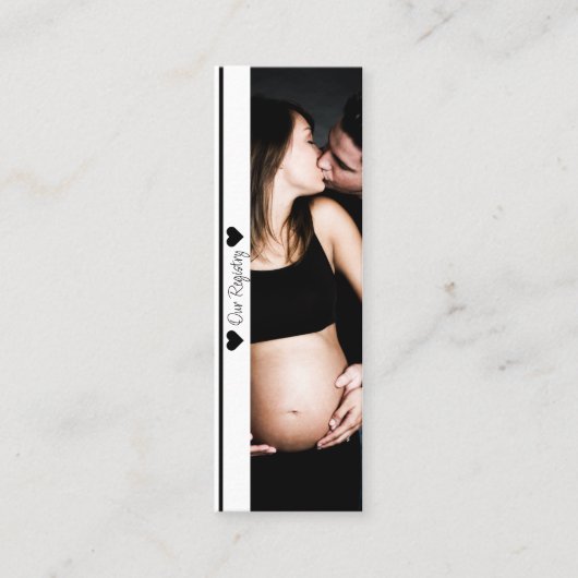 フォトベビーミニマルシャワーのレジストリの挿入 スキニー名刺 (正面)