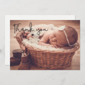 フォトベビーモダンガール感謝していユー 案内状 (正面/裏面)