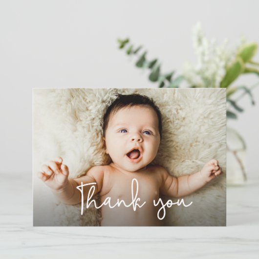 フォトベビーモダンシャワーありがとう誕生 案内状 (スタンド正面)