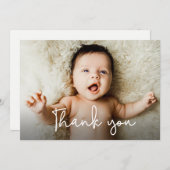 フォトベビーモダンシャワーありがとう誕生 案内状 (正面/裏面)