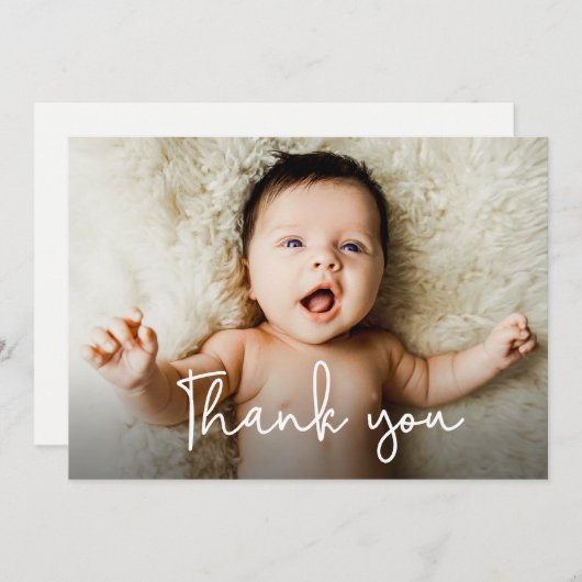 フォトベビーモダンシャワーありがとう誕生 案内状 (正面/裏面)