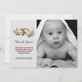 フォトベビー冬のベビーシャワー外は寒い サンキューカード (正面)