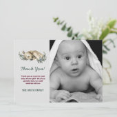 フォトベビー冬のベビーシャワー外は寒い サンキューカード (スタンド正面)