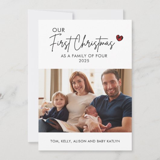 フォトベビー初めてのクリスマス誕生発表 シーズンカード (正面)