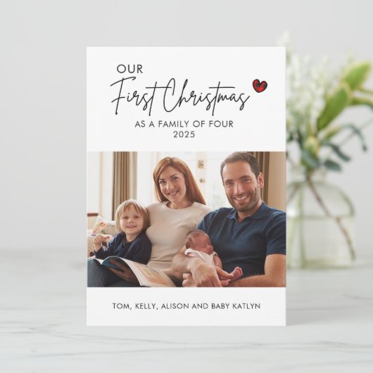 フォトベビー初めてのクリスマス誕生発表 シーズンカード (スタンド正面)