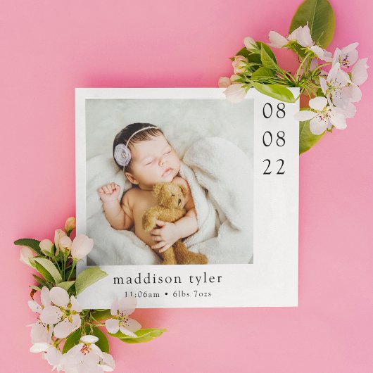 フォトベビー到着付き サンキューカード