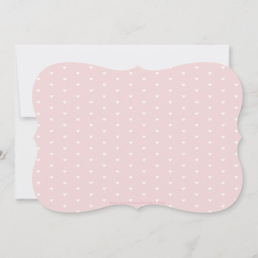 フォトベビー告知イニシャルオーバーレイピンク 案内状 (裏面)