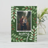 フォトベリモダンーeucalyptus枝クリスマス シーズンカード (スタンド正面)