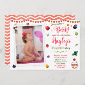 フォトベリーの誕生日の招待スウィートパーティー招待状 招待状 (正面/裏面)