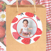 フォトベリーファーストストロベリーバースデーパーティー ラウンドシール
