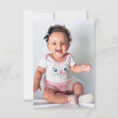 フォトベリーファースト誕生日ストロベリーレッドアーチ サンキューカード (裏面)