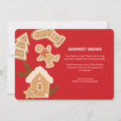 フォトベーカリージンジャーブレッドサンキューホリデーカード 招待状 (裏面)