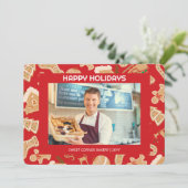 フォトベーカリージンジャーブレッドサンキューホリデーカード 招待状 (スタンド正面)