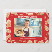 フォトベーカリージンジャーブレッドサンキューホリデーカード 招待状 (正面)