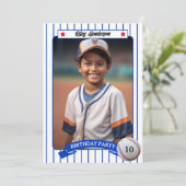 フォトベースボールバースデーパーティーへの招待 招待状 (スタンド正面)