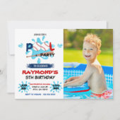 フォトベースボールプールパーティー 招待状 (正面)