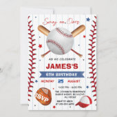 フォトベースボール誕生日招待状 招待状 (正面)