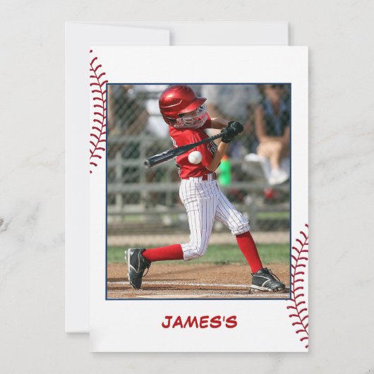 フォトベースボール誕生日招待状 招待状 (裏面)